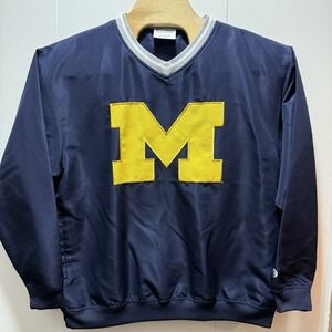 Michigan Wolverines Champion Windbreaker‎ Jacket Mens Size Large Blue Pullover